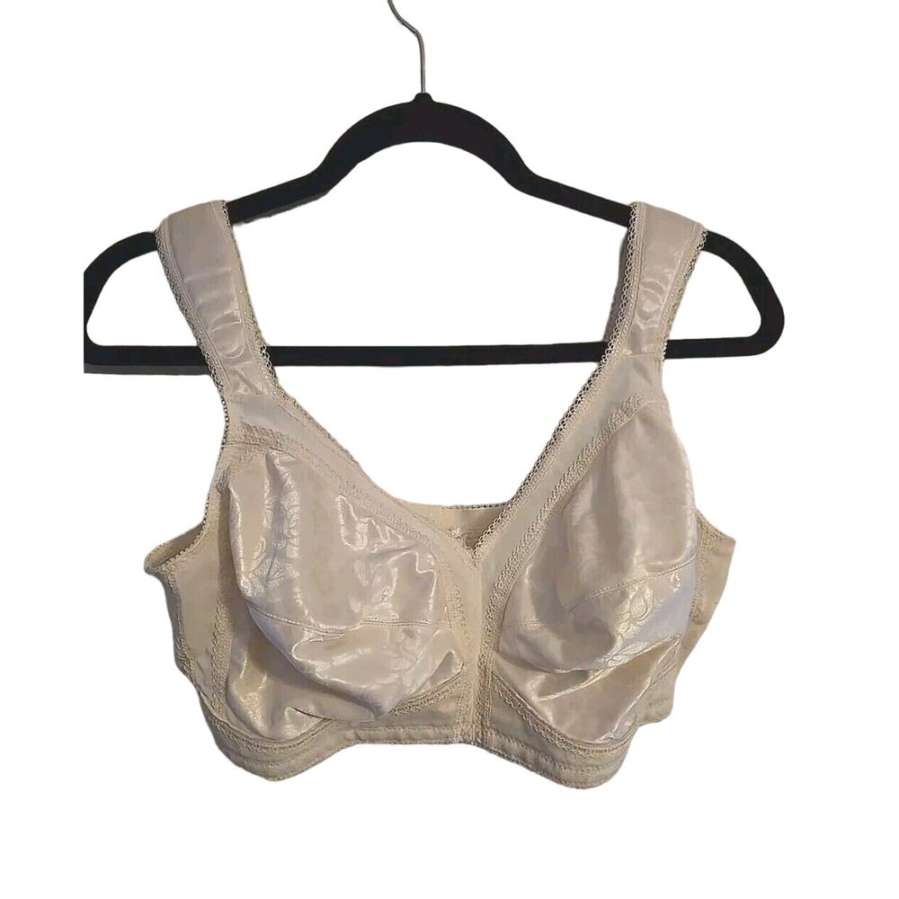 Underscore Tan Floral Full Coverage Adjustable Wire Free T-Shirt Bra Size 42C‎